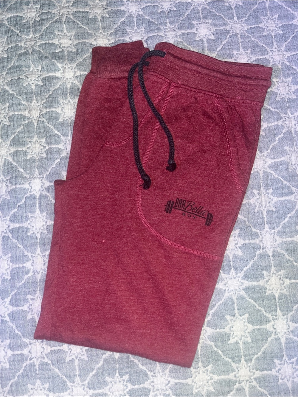 Women's Maroon Track Joggers with Drawstring Waist